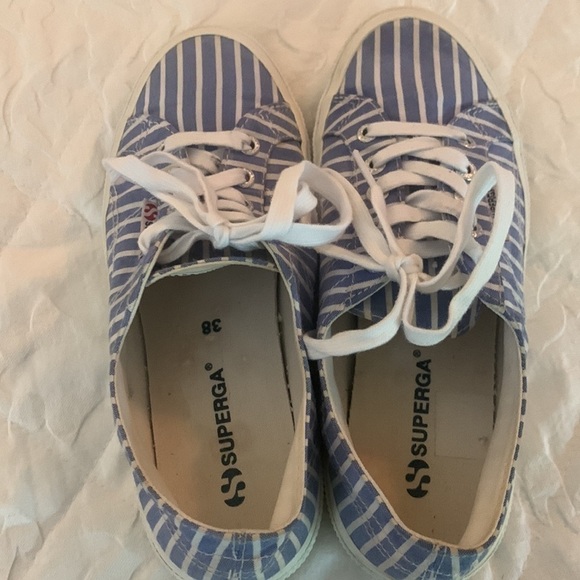 Superga blue and white sneaker size 38 or 7.5 M great used condition clean - Picture 6 of 7